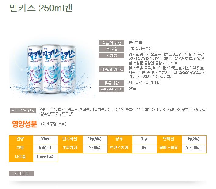 韓國食品-[Lotte] Milkis 250ml