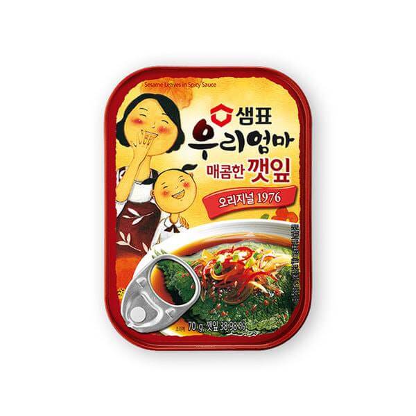 韓國食品-[膳府] 芝麻葉罐頭[辣味] 70g