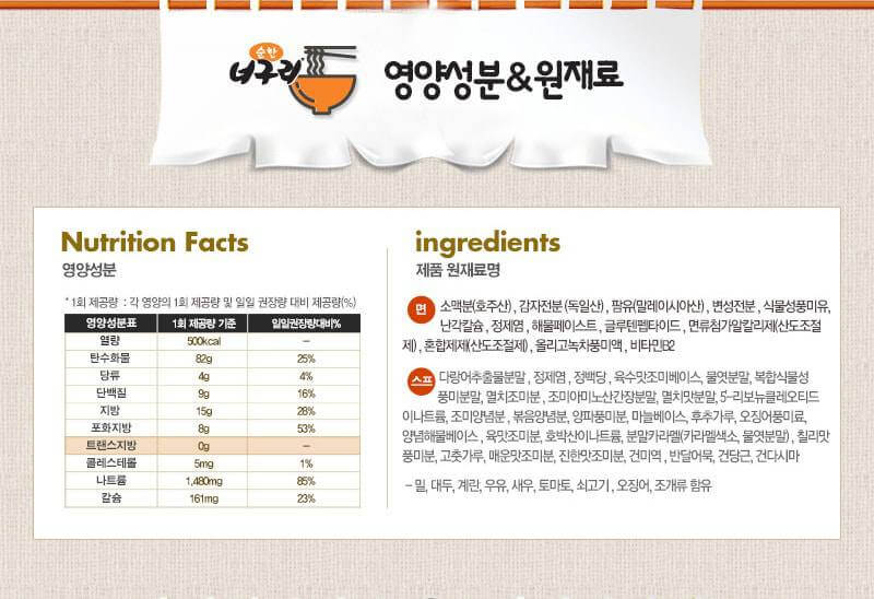 韓國食品-[농심] 순한너구리 120g*5입