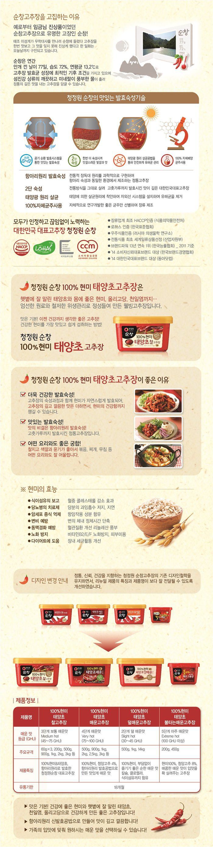 韓國食品-[청정원] 순창 태양초 찰고추장 1kg